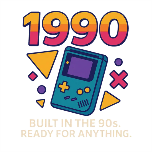 T-Shirt - (Black) „Built in the 1990s. Ready for anything.“