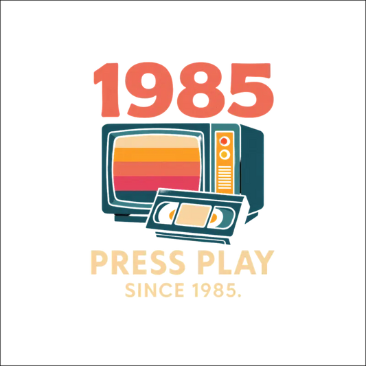 T-Shirt - (Black)„Press play. Since 1985.“