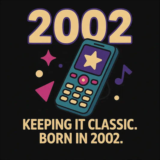 T-Shirt „Your vibe. Your year. 2002.“