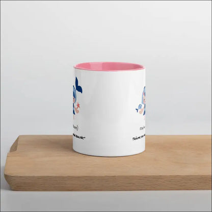 Fische (Pisces) - Tasse mit farbiger Innenseite - Pink