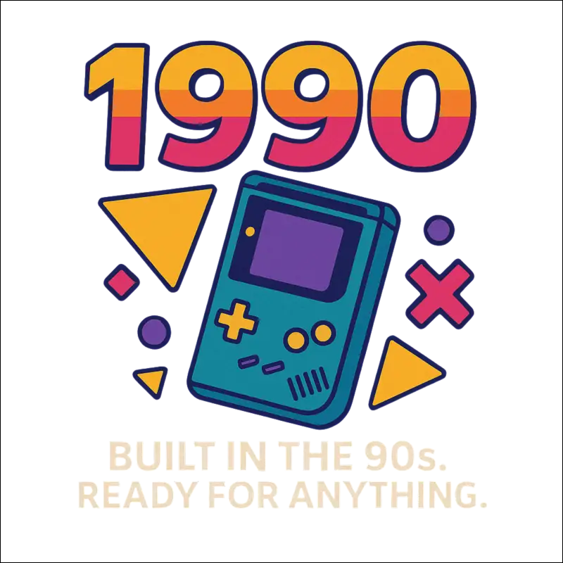 T-Shirt - (Black) „Built in the 1990s. Ready for anything.“