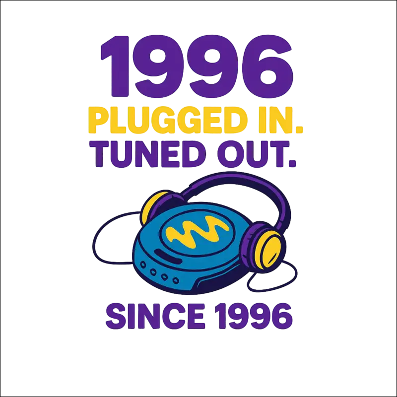 T-Shirt (Black)„Plugged in. Tuned out. Since 1996.“