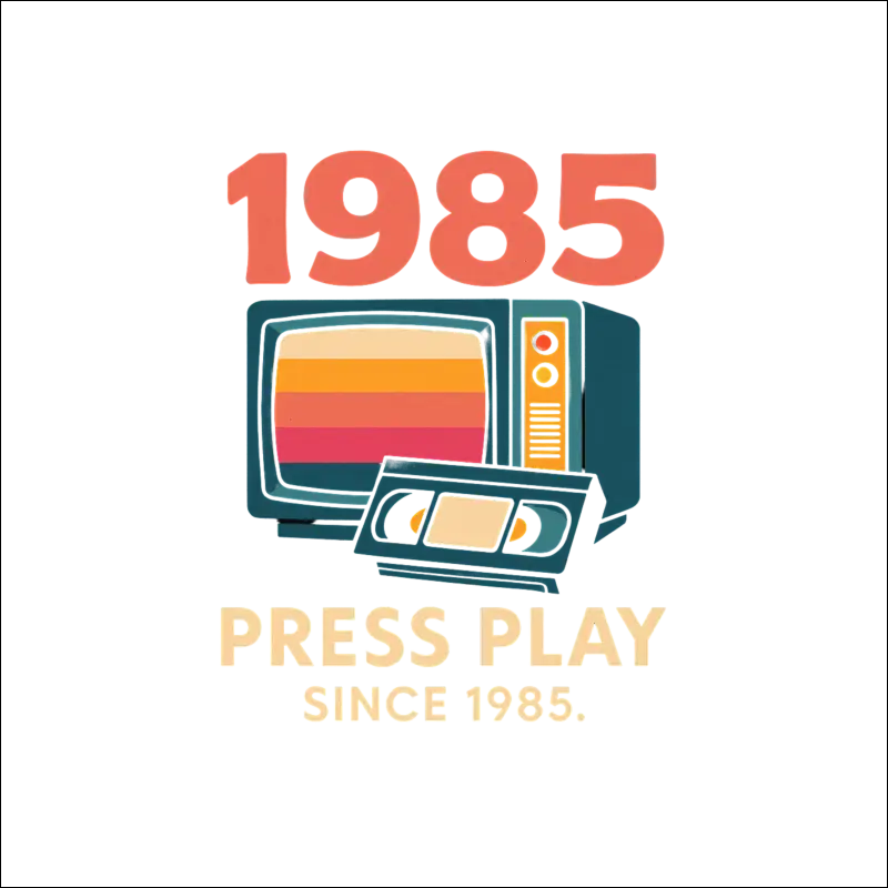 T-Shirt - (Black)„Press play. Since 1985.“