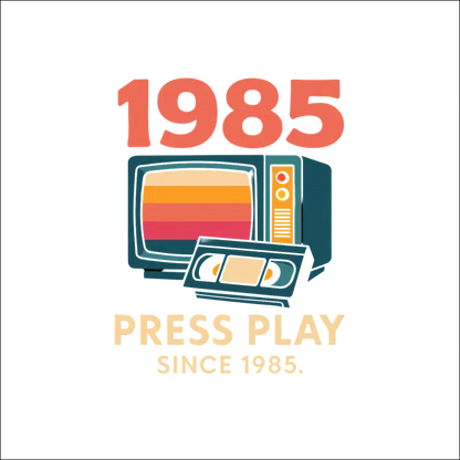T-Shirt - (Black)„Press play. Since 1985.“